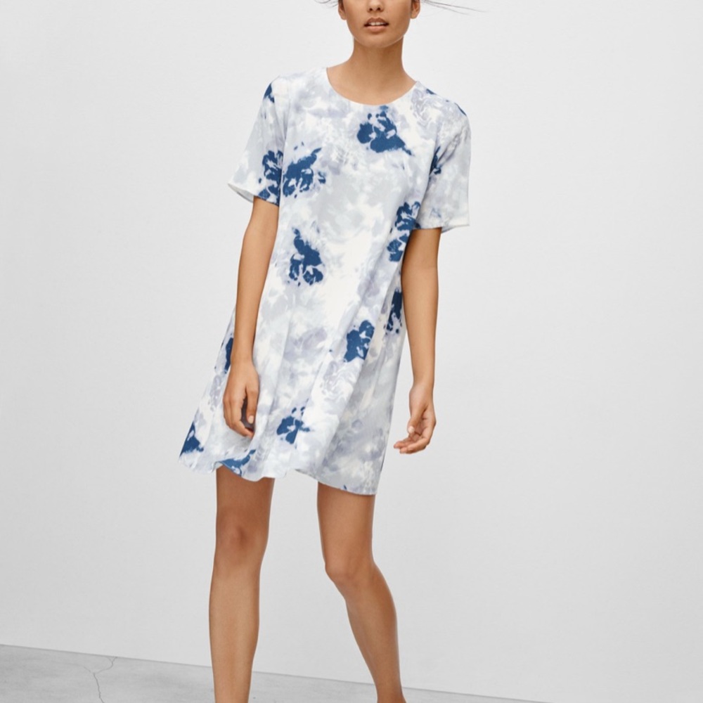 Aritzia Wilfred Carine blue swing dress size XS